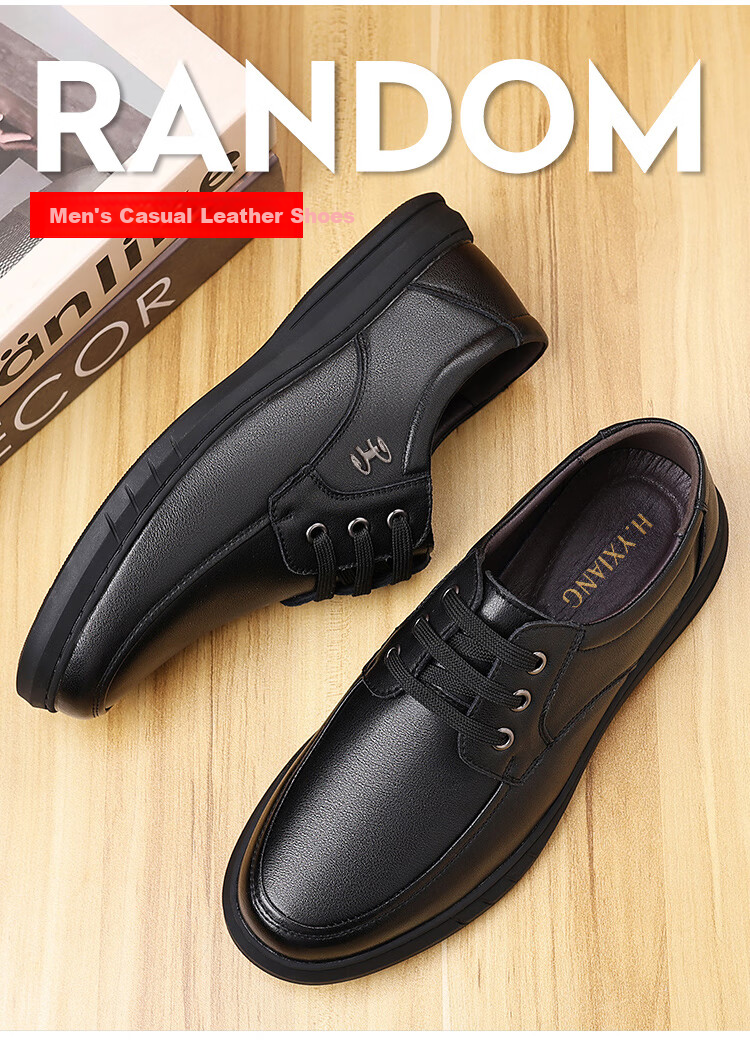 Hengyuanxiang Men's Slip-On Business Casual Lace-Up Breathable Driving Loafers J1627 Black Size 40 4