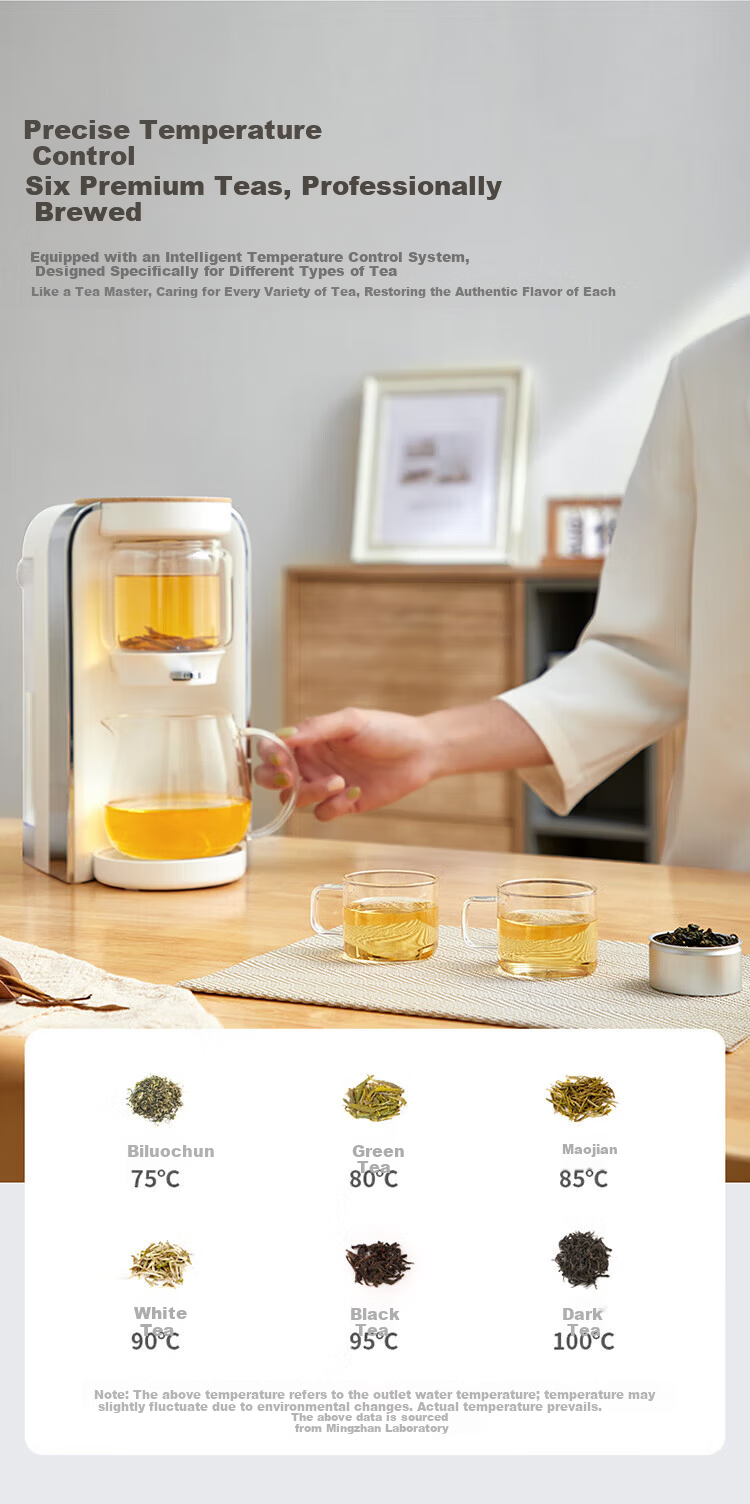 Mingzhan [Mid-Autumn Festival Gift] Health Pot Tea Maker Electric Kettle Teapot Mini Glass Flower Tea Pot Fast Heating Desktop Tea Machine Electric Water Boiler Tea Maker MZ-1151 10