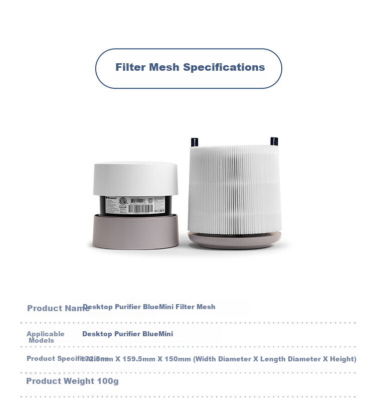 Blueair Air Purifier Filter Cartridge Blue Joy Mini Replacement Filter 1