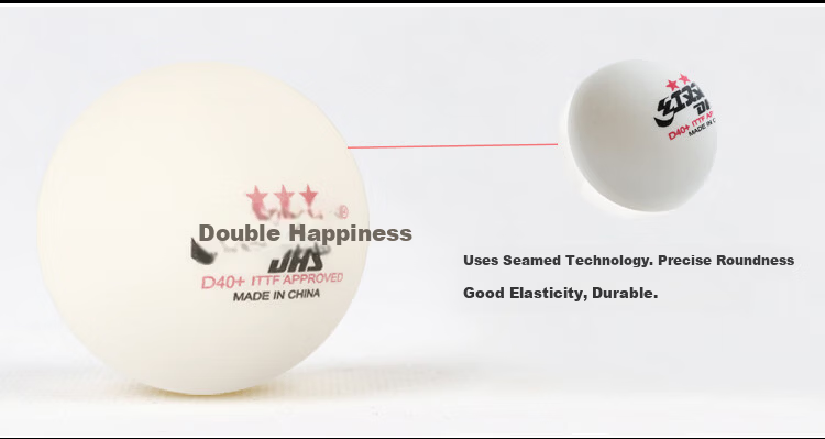 DHS Table Tennis 2-Star Competition Ball, New ABS Material Top, White, Size 40+, Pack of 10 5