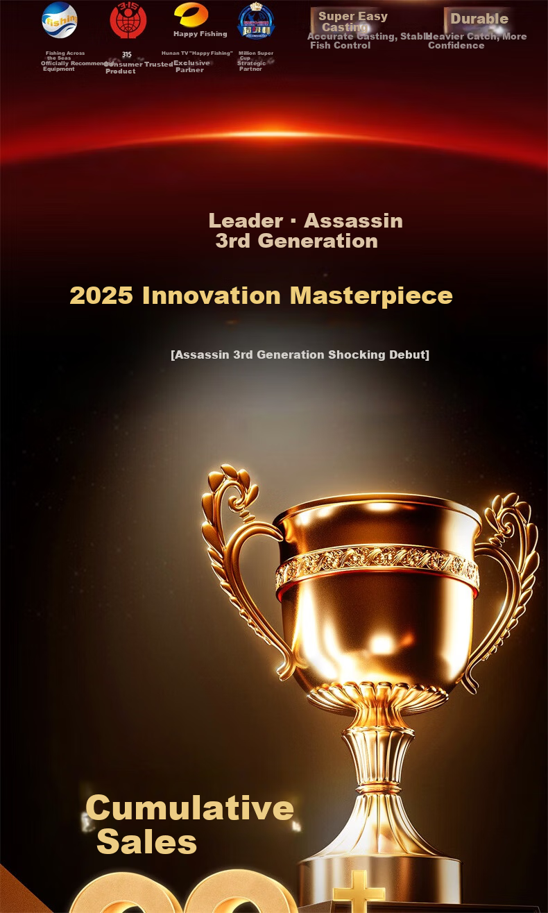 Leader Assassin 3rd Generation Fishing Rod Lightweight Big Fish Rod 6.3m 6200x Lightweight Big Fish Rod for Silver Carp and Sturgeon 3