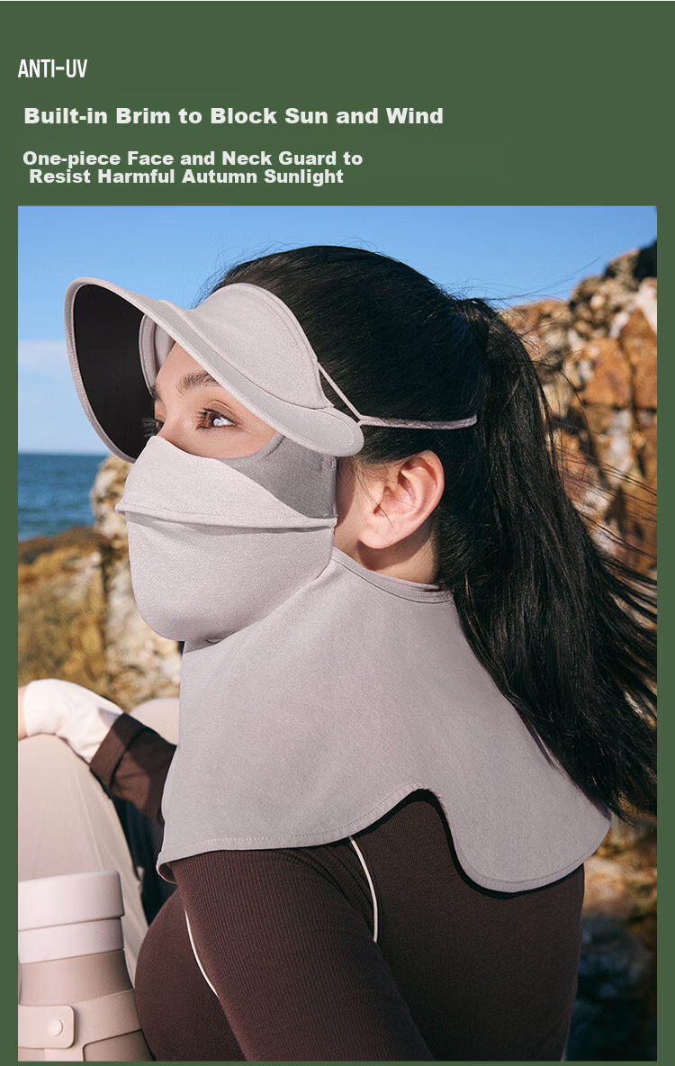 Beneunder Autumn Winter Sun Protection Moisturizing Cycling Face Mask Windproof Visor Face Bikini High-Value Women's Brown 49