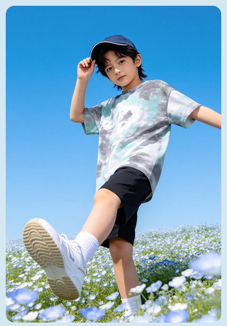 Piggy Banner Boys Summer Set Pure Cotton Breathable Big Kids Short Sleeve Shorts Two-Piece 2026 New Children's Sportswear 10