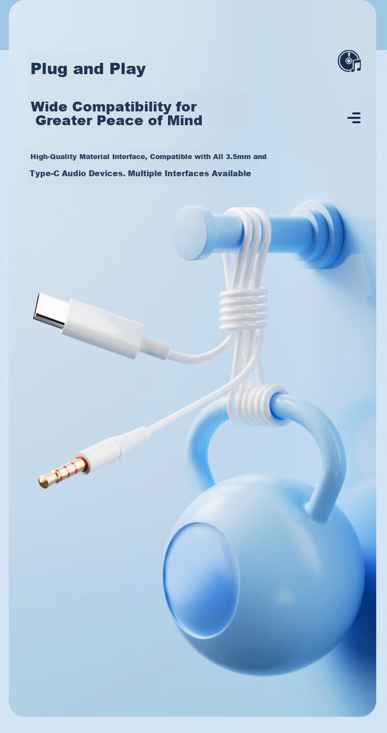 Lenovo Invests in Brand Yinengzhe Wired Headphones, Semi-In Earphones for Mobile Music And Karaoke, Compatible with Desktop Computers, Laptops And Smartphones, EY02 Type-C Black 6