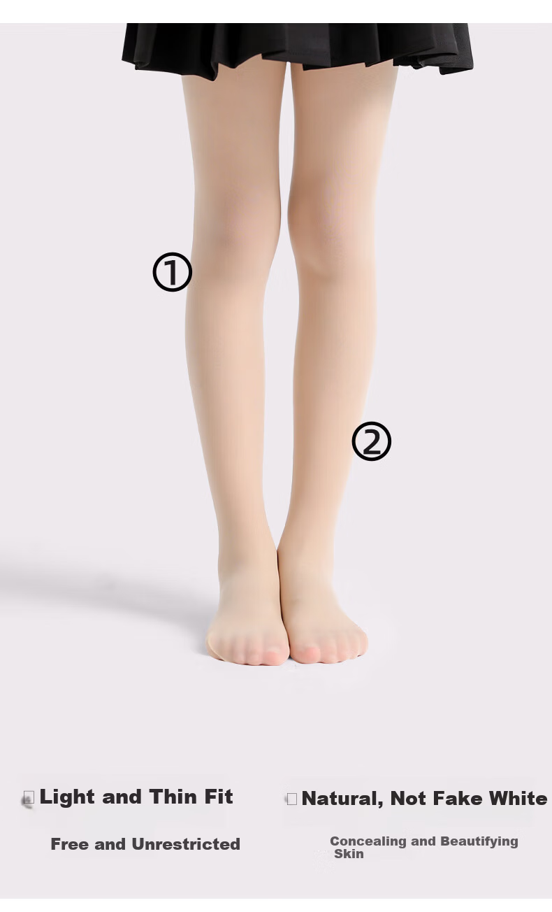 Zhiyouban Children's Thin Skin-Colored Tights Girls Ultra-Thin Nude Effect Spring Autumn White Cat Paw Pantyhose 2