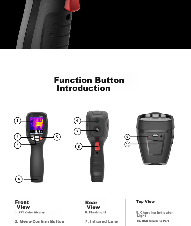 CEM DT-982H High-Definition Infrared Thermal Imager Industrial Thermal Camera for Power Fault Detection And Underfloor Heating Inspectio 9