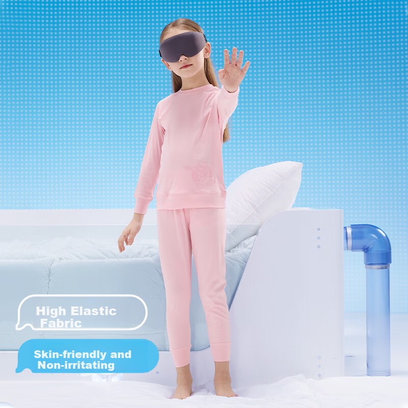 Hinos Bare Feel 5th Generation Children's Homewear Set Thin Underwear Pajamas Moisture-Wicking Antibacterial Pink Core Size 110