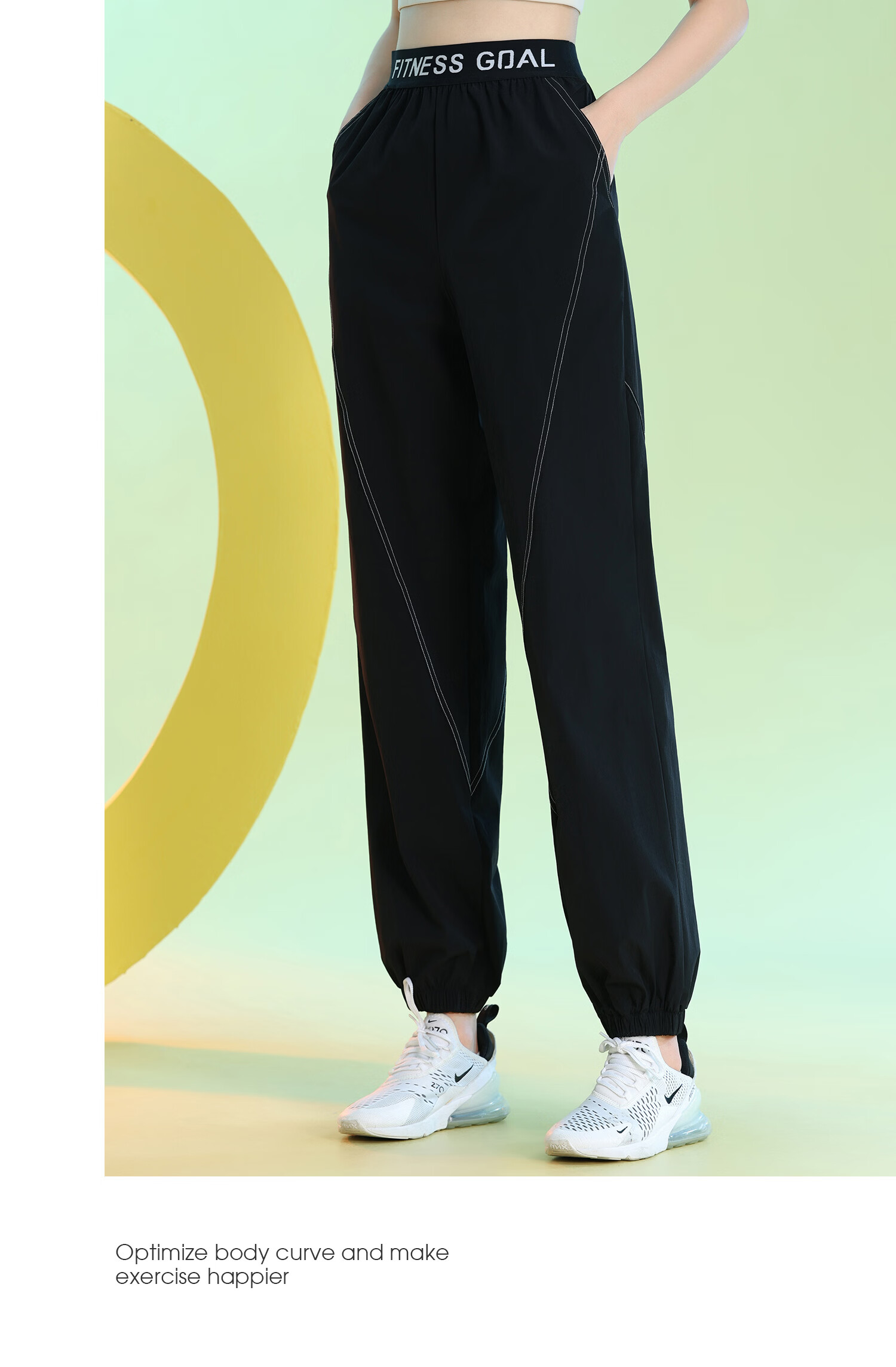 Baisirong 140 Jin Plus Size Women's Quick-Dry Fitness Running Pants Lightweight Yoga Training Straight-Leg Jogger Wide-Leg Trousers 10