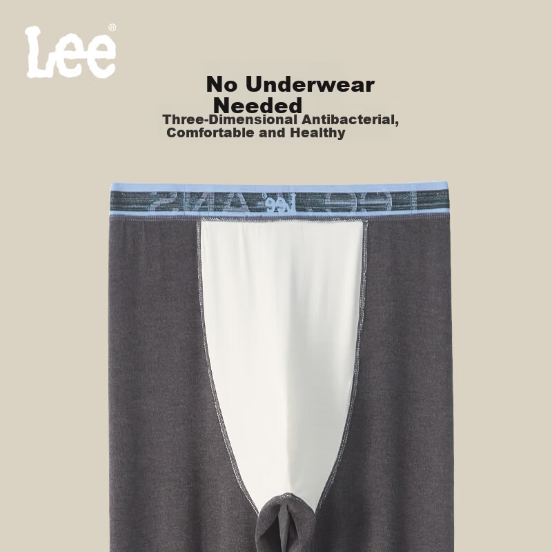 Lee Men's Thermal Long Johns [No Underwear Needed] 10A Antibacterial Winter Acrylic Heat-Retaining Anti-Mite Warm Pants