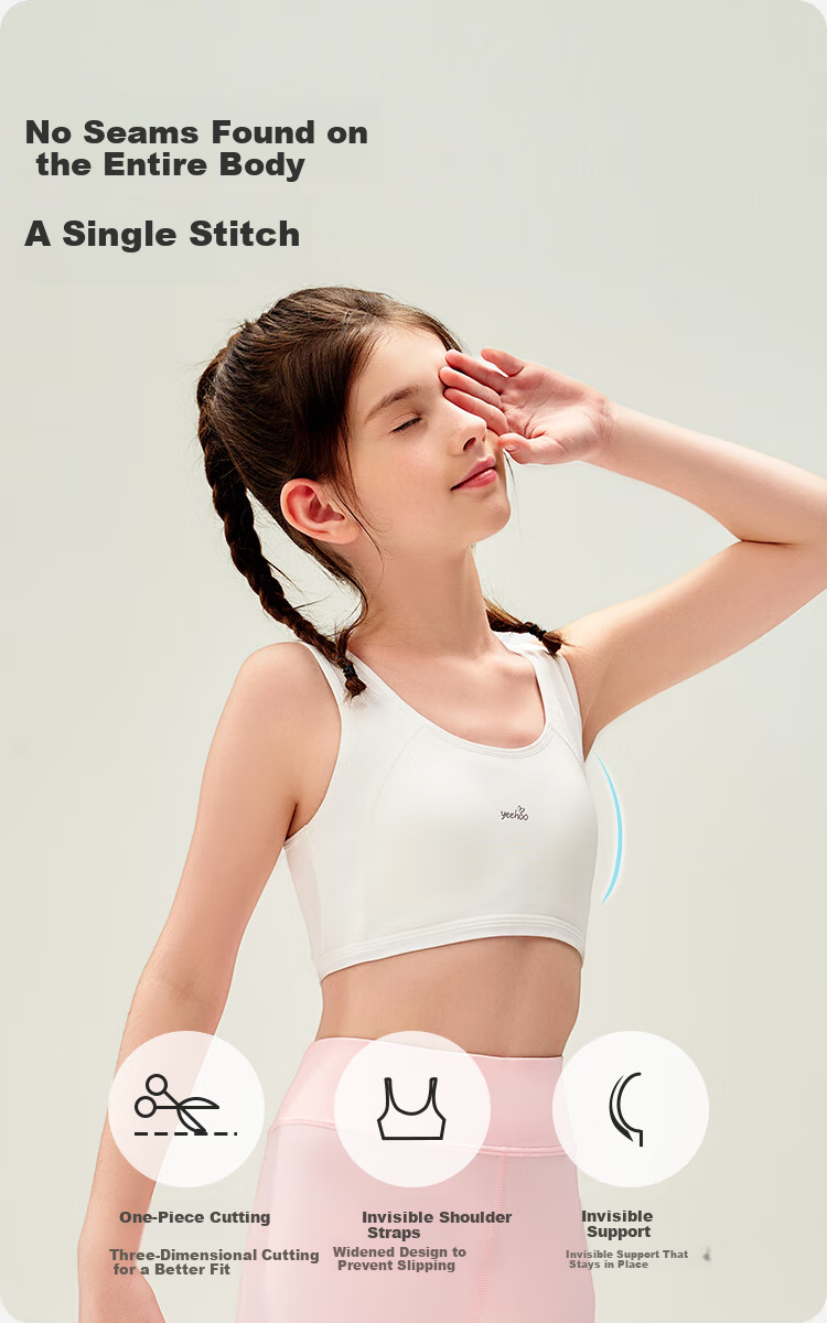 Ying's 7A Antibacterial Girls' Underwear Stage 1 Girls' Cotton Breathable Vest for Elementary School Girls 9-12 Years Old 5