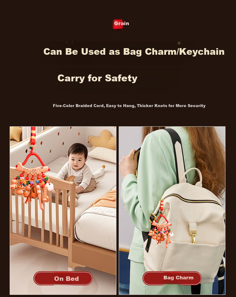 Fengshui Pavilion Baby Peach Wood Pendant Portable Peach Wood Sword Dog Tooth Tiger Head Shoe Cabbage Wenchang Tower Backpack Crib Pendant 8