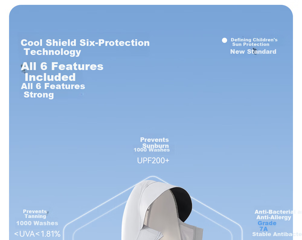 Betis Kids Sunscreen Jacket 3-4 Years Summer Coat Cape Boys Girls Cooling Breathable Sun Protection Hooded Jacket 8