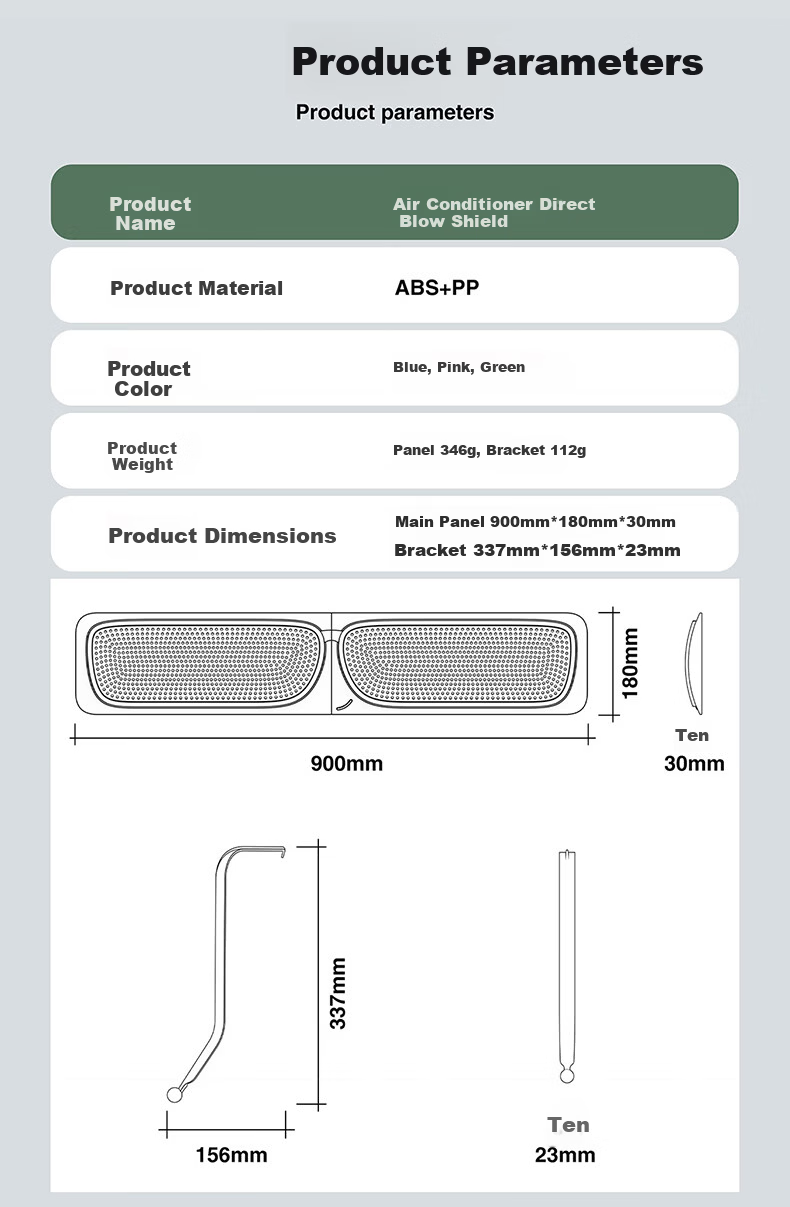 Naxiannv Air Conditioner Wind Deflector, Patented Design with Exclusive Color Scheme, Mirror Series, Blue, 90cm NG-3 13