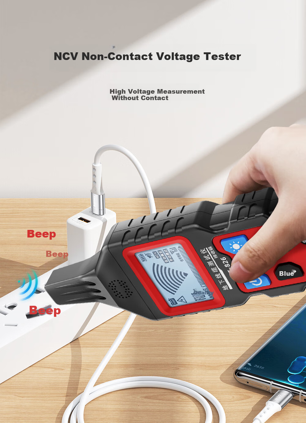 Smart Mouse NF-826 Multifunction Cable Tracer 220V Electrician Wire Detector High Voltage Underground Line Fault Tester 7