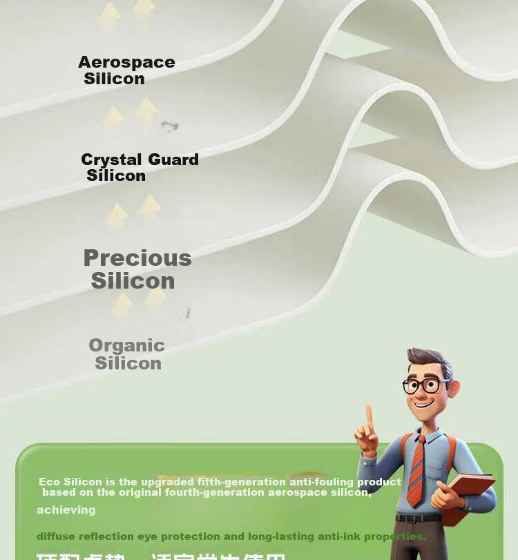 Lange Anti-Stain Eye Protection Eco Silicone Desk Mat Children's Study Writing Desk Pad Primary School Desktop Protector 8