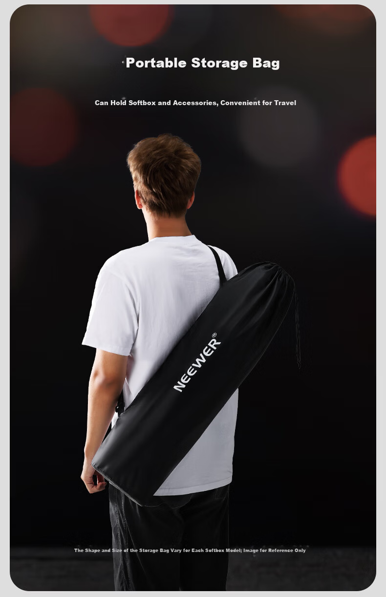 NEEWER NS65P 65cm Quick-Release Deep Parabolic Softbox Live Streaming Photography Accessories Soft Light Cover Portable Bowens Mount Softbox Umbrella Deep Parabolic Grid Softbox 8