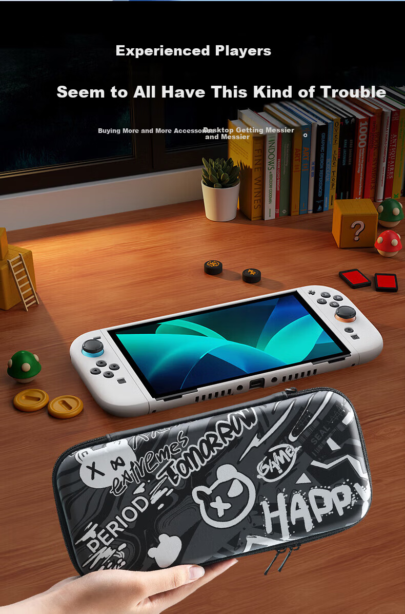 Jemdo 4-Piece Set Nintendo Switch 2 Storage Case NS2 Game Console Protective Case Tempered Glass Screen Protector Shockproof Portable Slim Large Capacity Stand Accessories 2