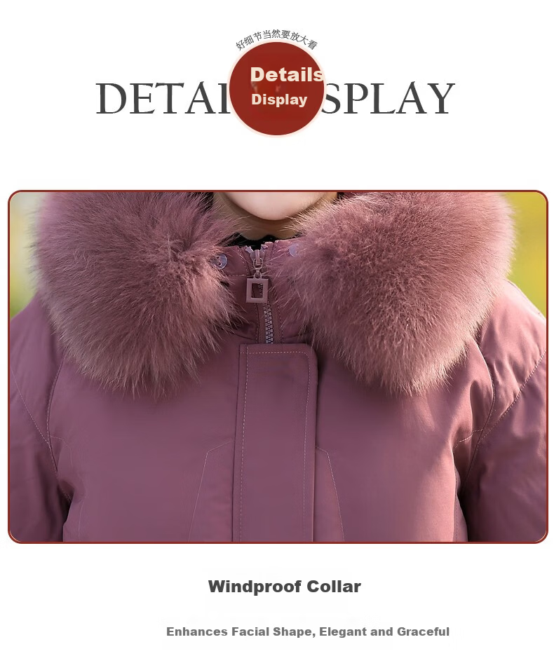 QIUFULUO Women's Winter Warm Down Cotton Jacket for Middle-aged and Elderly Women 50-60 Years Old, Premium Elegant Red Coat 27