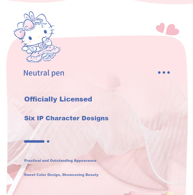 GuangBo & Sanrio Retractable Gel Pen, Stylish Cute ST Tip Exam Pen 0.5mm Student Exam Pen Black Ink Pen 3-Pack Randomly 1 Box KT82170-3 2