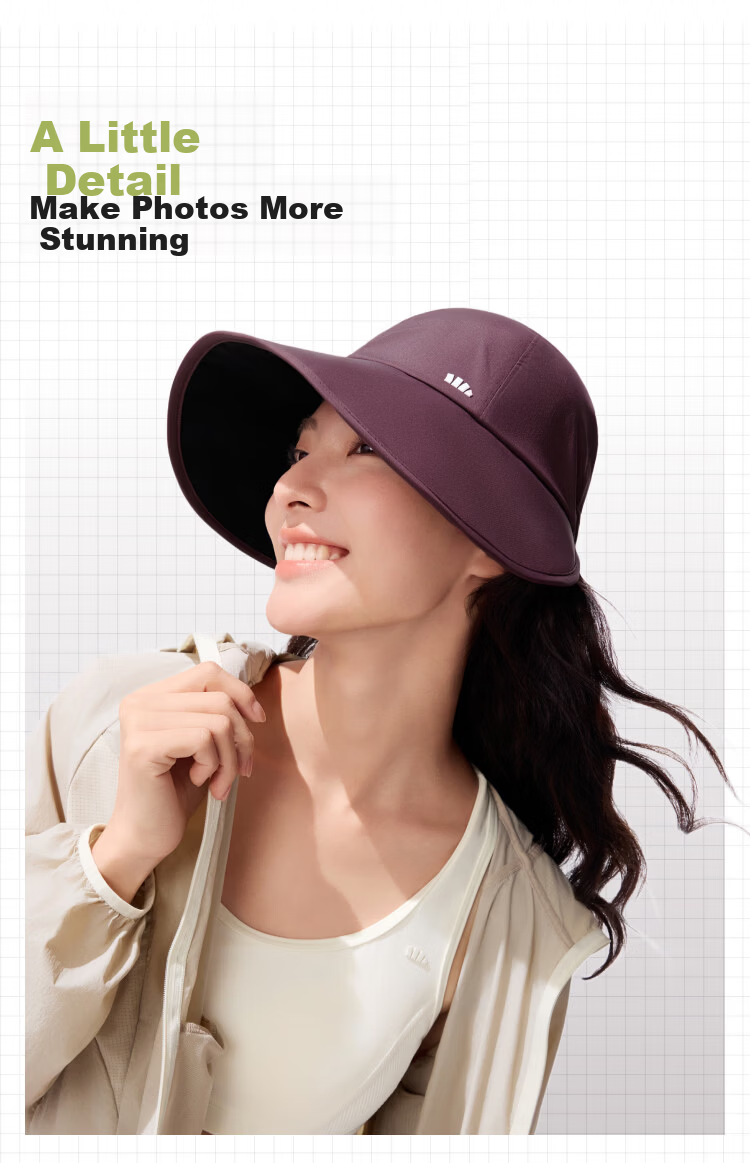 Beneunder Duckbill Baseball Cap Sunshade Hat Side Face Sun Protection Hat Women's Full Face Sunshade Men's Fashionable Black Hat 9