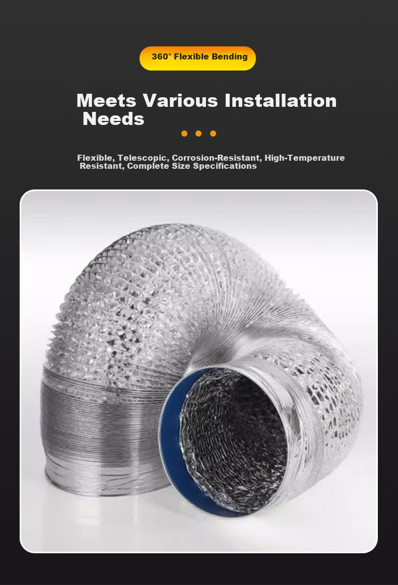 PURPAVWINNER Thickened Aluminum Foil Smoke Pipe, Range Hood Exhaust Vent Diameter 160mm, Exhaust Pipe Flexible Duct, Extendable Cooker Hood Ventilation Pipe, 3 Meters Long 5