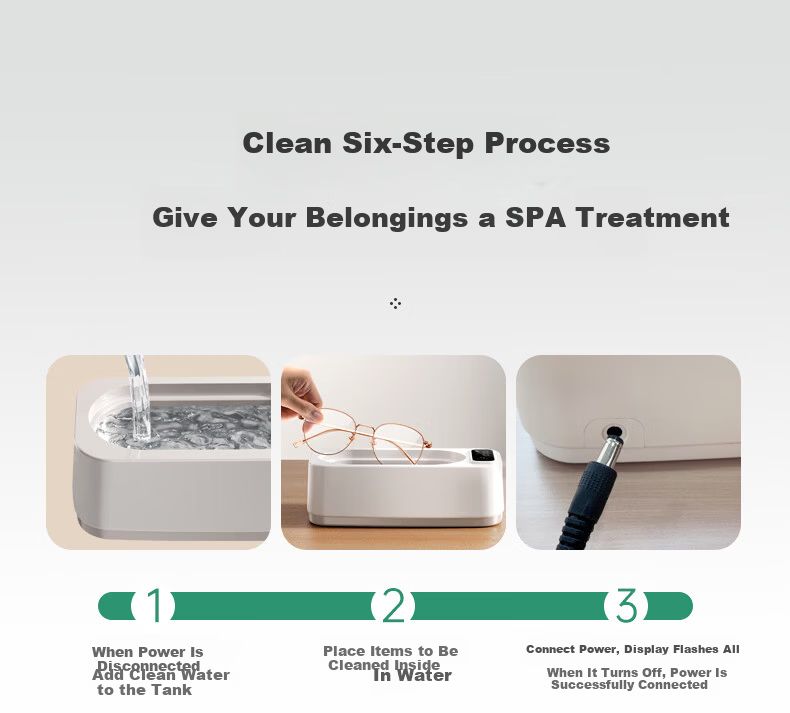 HYUNDAI Ultrasonic Cleaner Glasses Cleaner Fully Automatic Portable Home Use High-Frequency Cleaning Machine for Glasses Braces Watches Jewelry Large Capacity Low Noise Gift 21