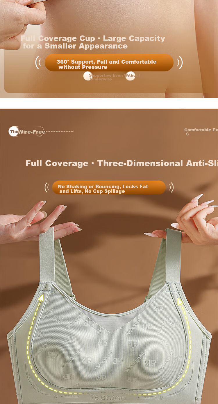 FINSEECH Strapless High Side Coverage Breast Shaping Thin Cup Bra Large Size Breathable Lingerie Mint Green 75BCD 2