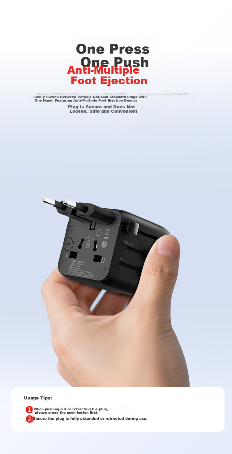 Lenovo PD35W Fast Charging Universal Travel Adapter Multi-Functional Socket for Global Use Compatible with Hong Kong, Macau, Japan, Korea, Europe, UK, US, and Australia Standards 13
