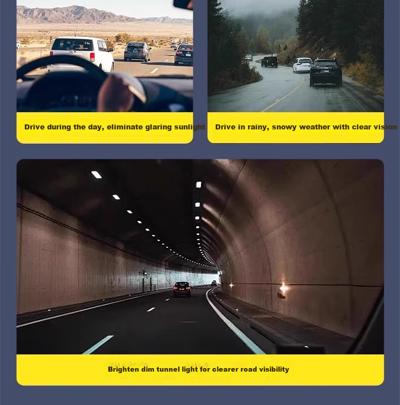 AMORAYS Day and Night Driving Anti-Glare Night Vision Glasses Men’s Nighttime Driving Prescription Clip-On Sunglasses 5