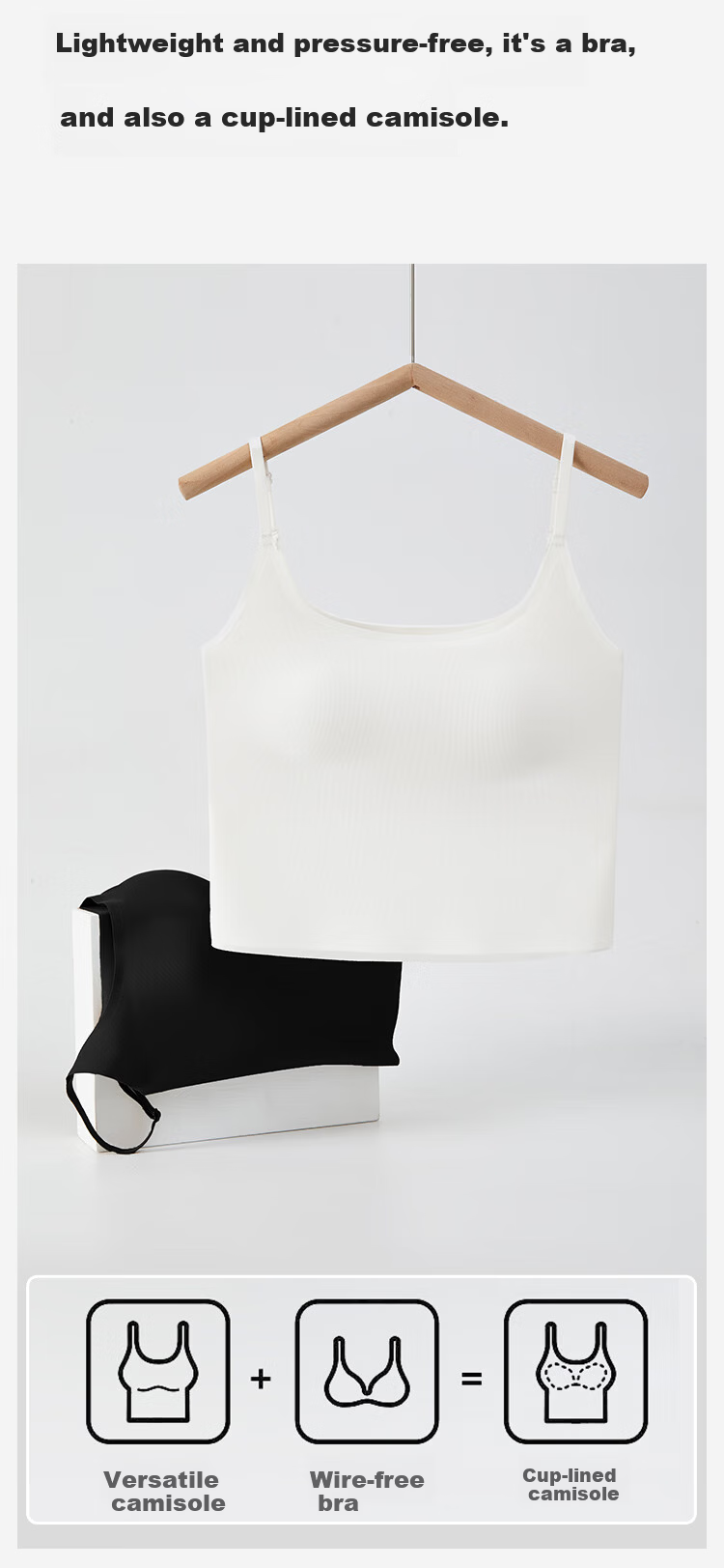 JOAE Women's Slim Fit Small Camisole with Built-in Padded Bra, Sleeveless Sexy Backless Innerwear Top 3
