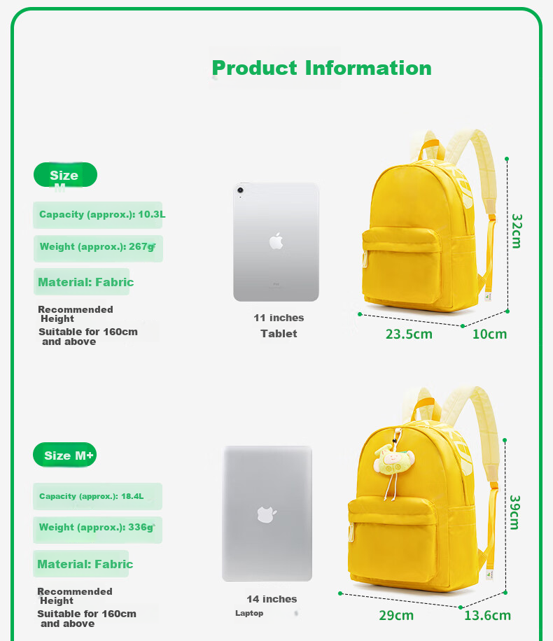 SHUKIKU Fruit and Vegetable Fashion Casual Travel Lightweight Backpack for University, High School, and Middle School Students Unisex Ultra-Light Carrot and Herbal M+ Size 7
