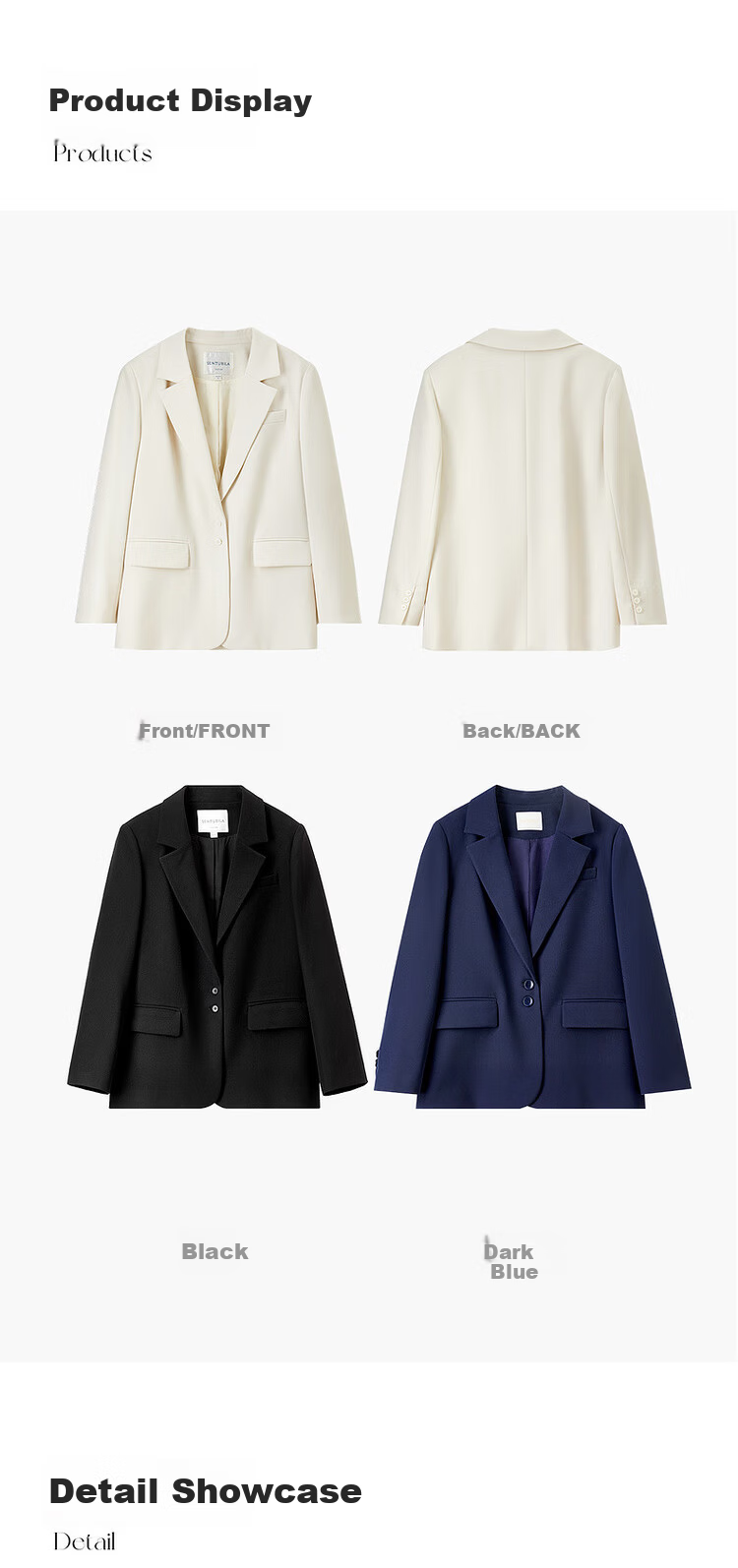 Sentubila Elegant Commuter Women's Autumn Wrinkle-Free Loose Blazer High-Intelligence Casual Jacket Black M 20