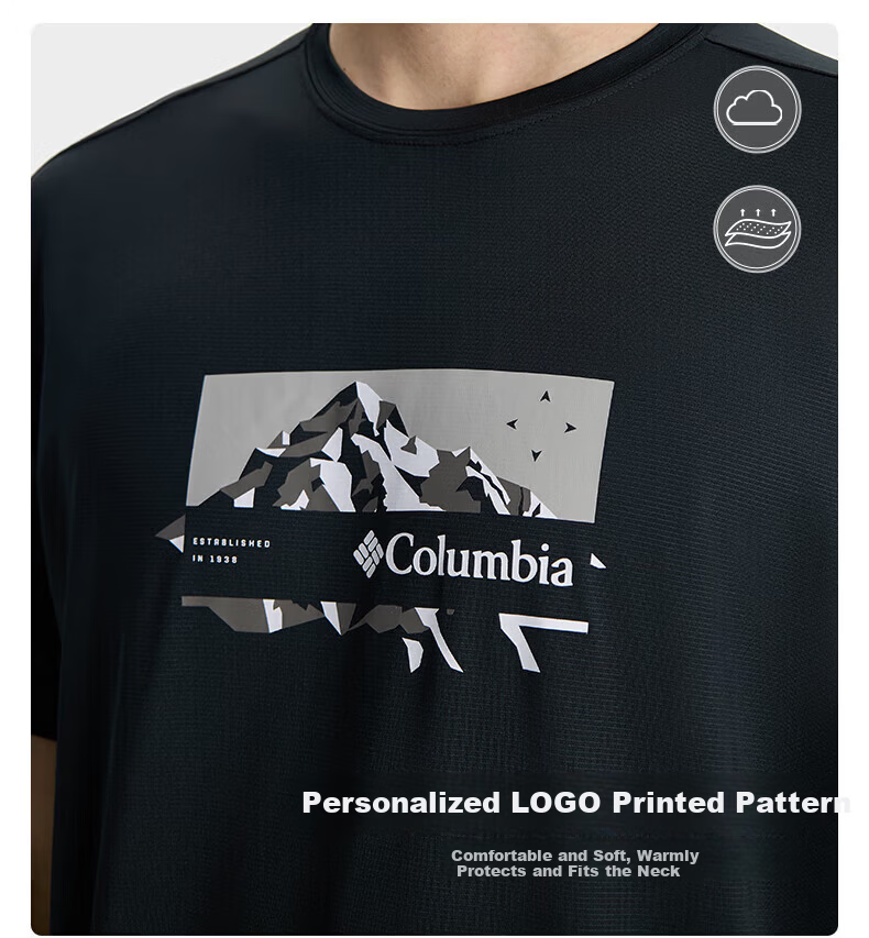 Columbia Men's Short Sleeve T-Shirt Moisture-Wicking Quick-Dry Cooling Fashion Short Sleeve AE9642 013 M 6