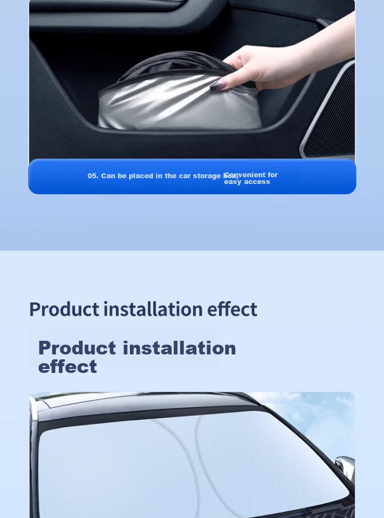 Jiabalan Car Sunshade Shield Heat Insulation Umbrella Curtain Front Windshield Window Sunshade Cover for Parking 30