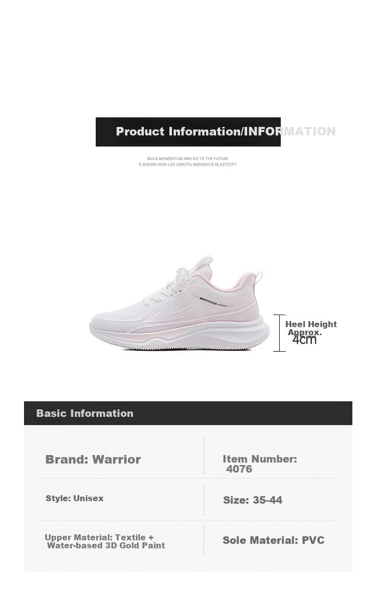 Warrior Official Women's Summer Flyknit Sports Shoes 2026 Women's Running Shoes White Pink (Leather) Size 37 4