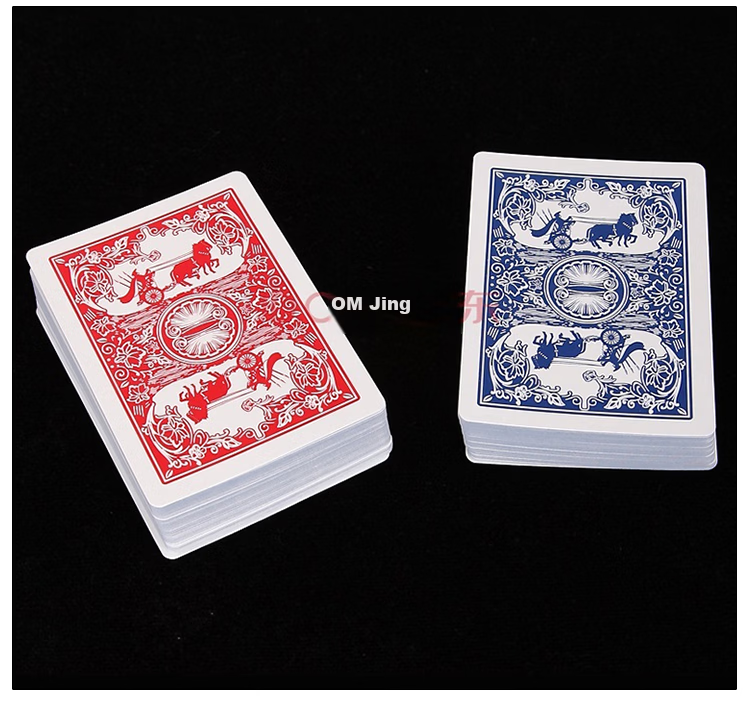 Binwang Texas Hold'em Poker Cards Wide High-Quality Durable Anti-Peeping Thickened Table Game Cards Red and Blue 12 Decks Set 988 9