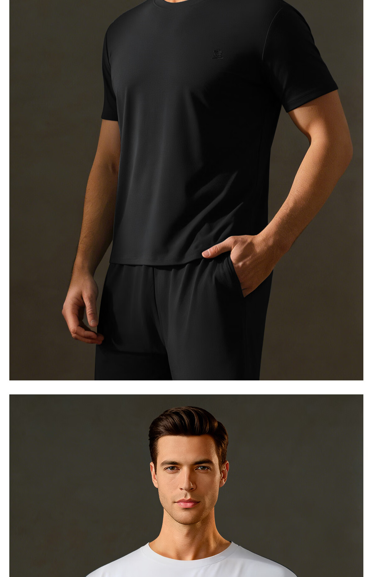 MONTAGUT 80s Modal Men's Short Sleeve Summer Thin Half Sleeve Ice Silk Cooling Loose Sports Fitness Base Shirt 24