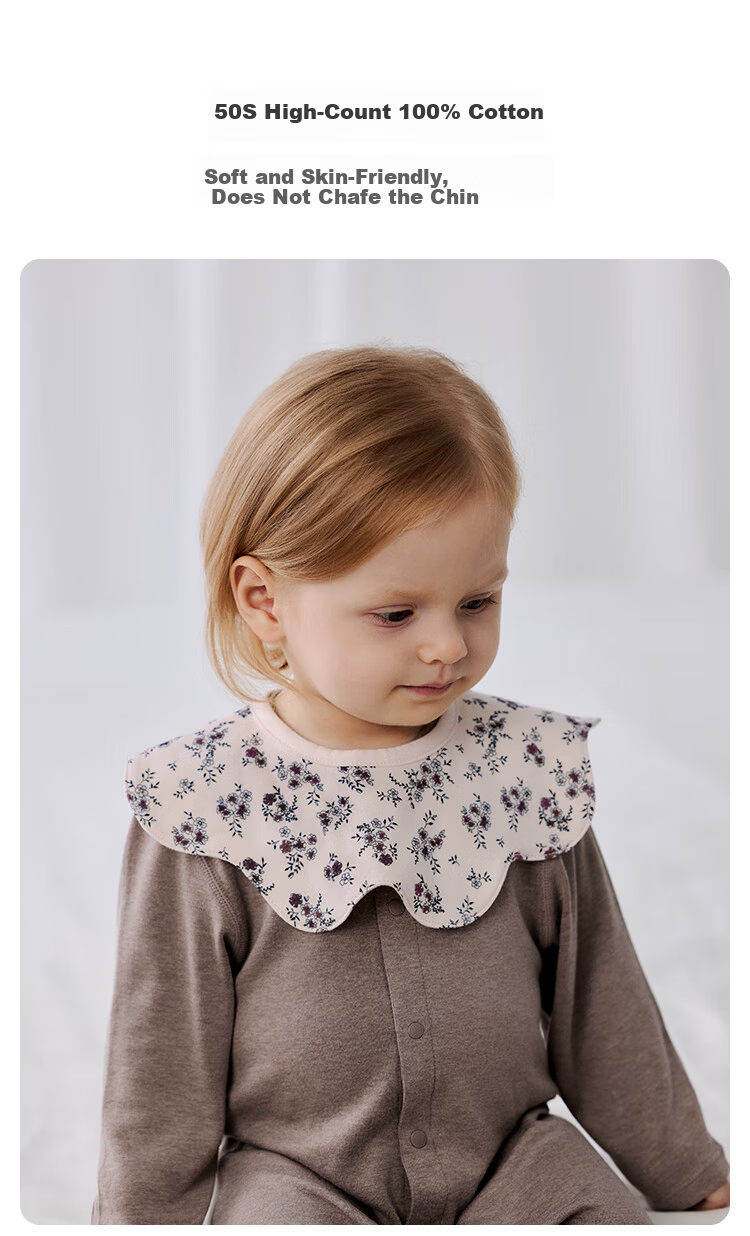 Babylove Baby Petal Bib Pure Cotton Newborn Anti-Spit-Up Four Seasons Feeding Bib Baby Drool Towel 2