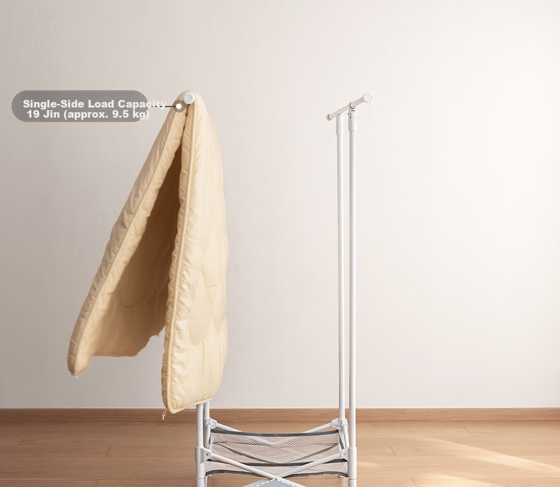 Lazy Corner Foldable Drying Rack Floor Clothes Rack Balcony Telescopic Double Rod Clothes Hanger Quilt Drying Rack Indoor Outdoor Clothes Drying Rack 4