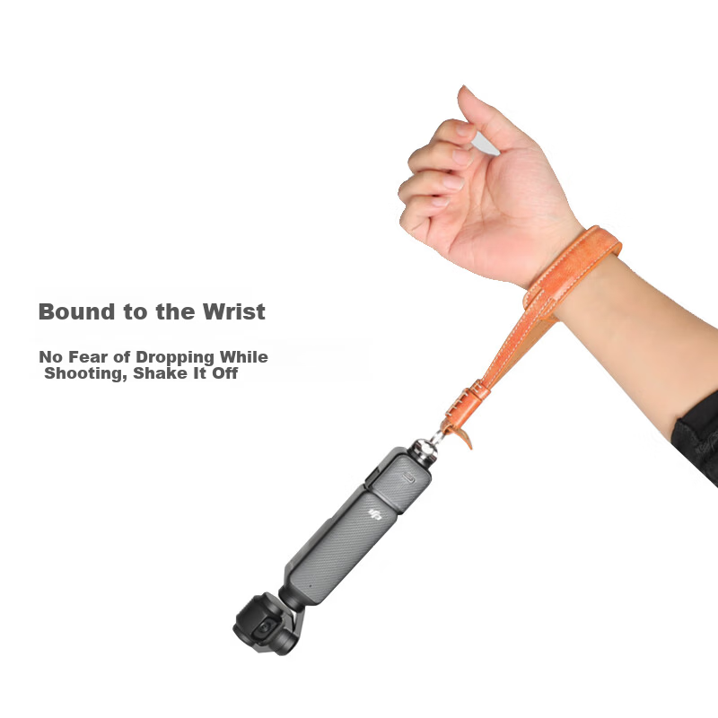 Qiye Wrist Strap Lanyard for DJI Pocket 3 Pocket 4 Osmo Pocket 3 Brown 4