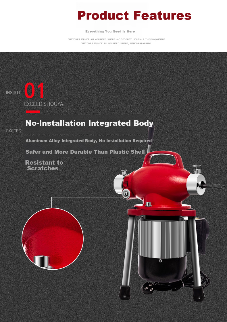 Dalishen GQ-5 Toilet Plunger, Drain Cleaning Tool, Aluminum Pipe Snake for Unclogging Sewers And Toilets 3