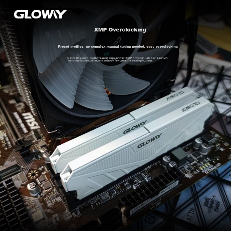 Gloway 16GB DDR4 2666 Desktop RAM Tianze II Heat Spreader Selected Chips CL19 Light Feather White Intel Dedicated AI Computer Memory Module