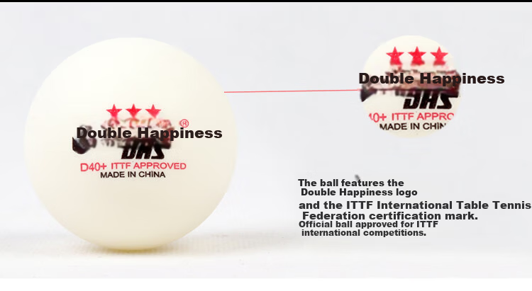 DHS Table Tennis 2-Star Competition Ball, New ABS Material Top, White, Size 40+, Pack of 10 6