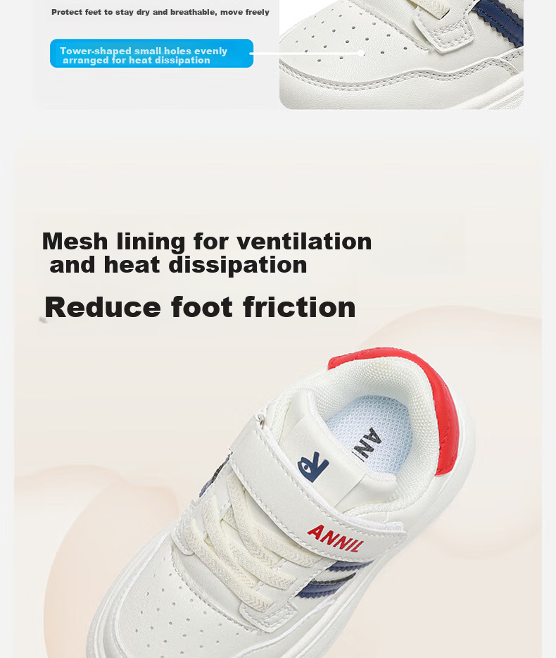ANNIL Kids Casual Shoes Children's Spring Unisex Sports Running Shoes Fashion Sneakers 4003 Pink Size 27 9