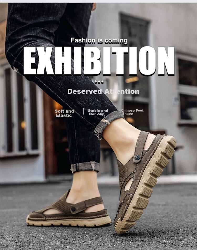 Bull Family Men's Summer Hollow Out Sandals Open Toe Beach Casual Slippers 6