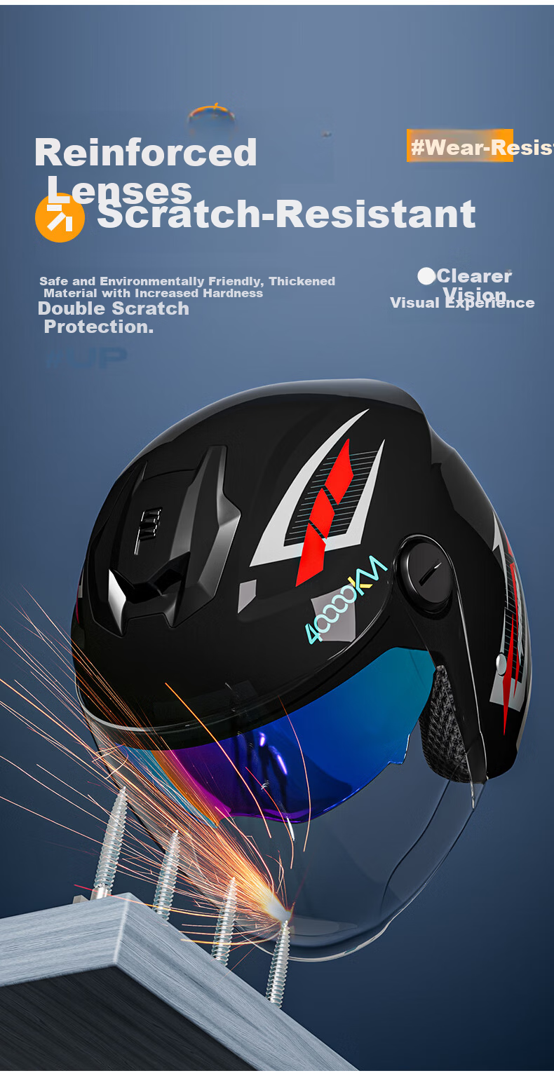 40,000 Kilometers New National Standard 3C Certified Electric Motorcycle Helmet Winter Warm Motorcycle Helmet Anti-Fog Visor Unisex Matte Black 7