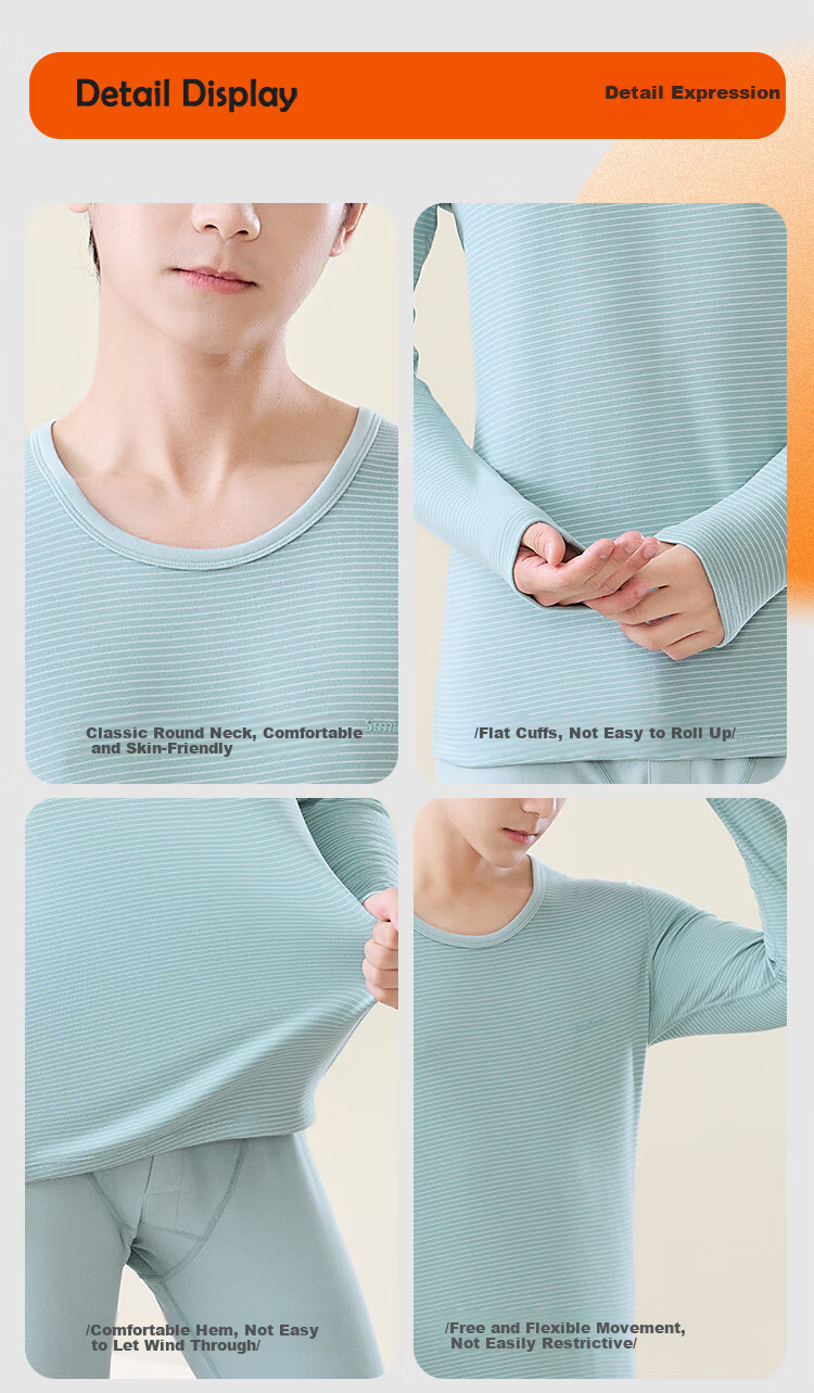 MiiOW Youth Thermal Underwear Autumn Winter A-Class Antibacterial Fleece Pajamas for High School Students Boys Big Kids Autumn Top and Bottom Set 11