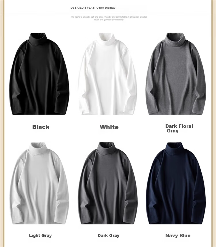 Miiow Men's Thermal Velvet Turtleneck Base Layer Long Sleeve T-Shirt Thickened Warm Top 12