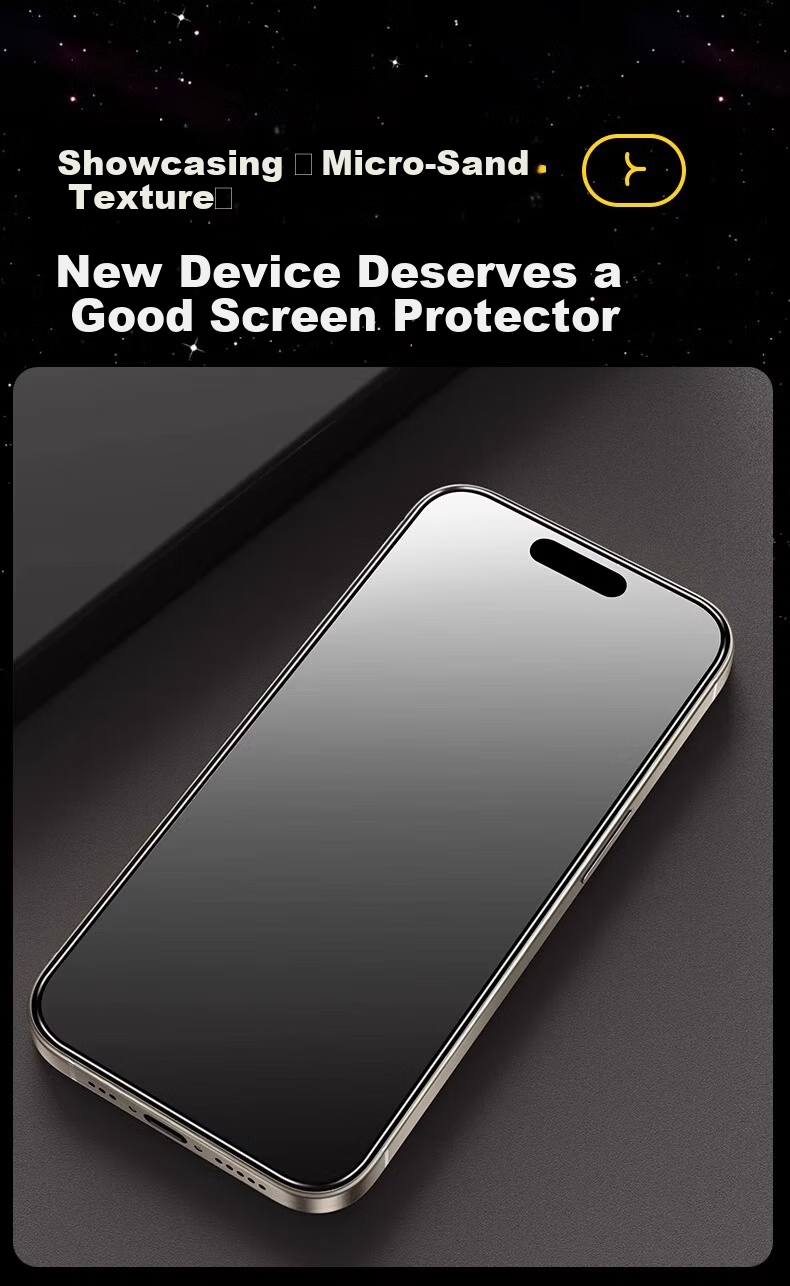 DIVI Matte Anti-Spy Screen Protector for iPhone 16 Pro Max Tempered Glass, Matte Film, Mobile Gaming Anti-Fingerprint Protective Film, 2 Pieces 15