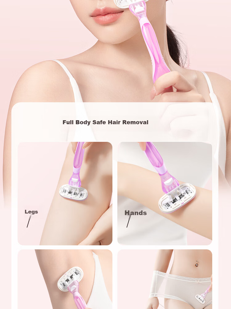 Ouyizi Women's Hair Removal Razor Underarm Hair Remover Leg Hair Shaver Private Area Trimmer Purple 7